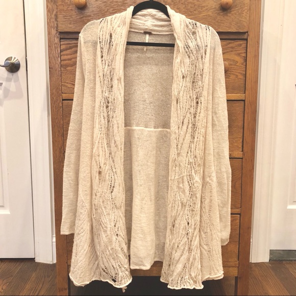 Free People Sweaters - 🌟Final Price🌟Free People Cream Open Cardigan